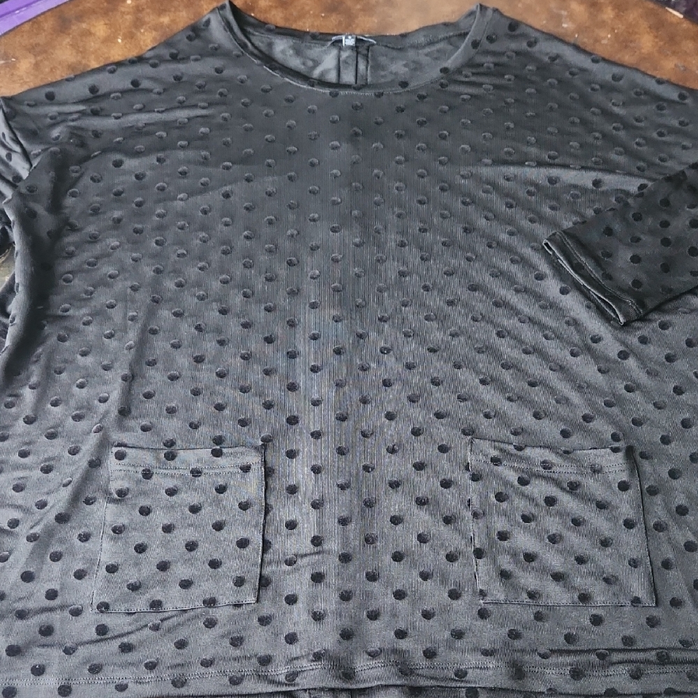 Woman's Black Polka Dot Shirt